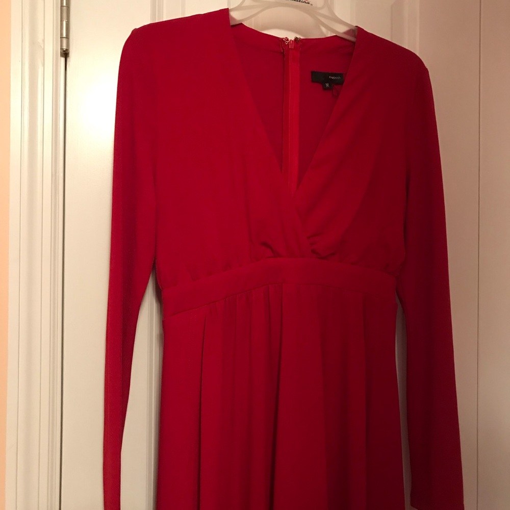 Long red party dress